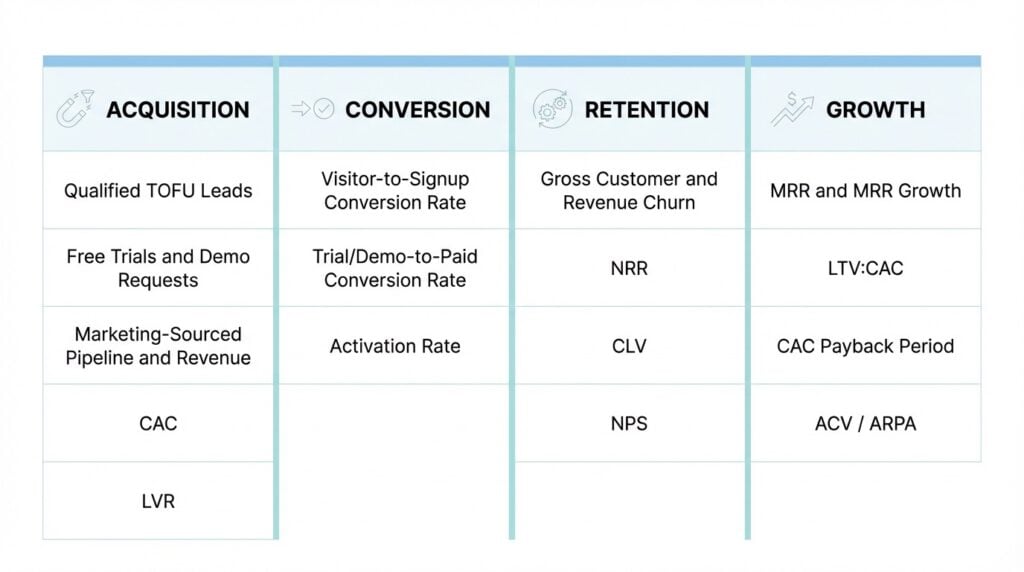 SaaS metrics infographic