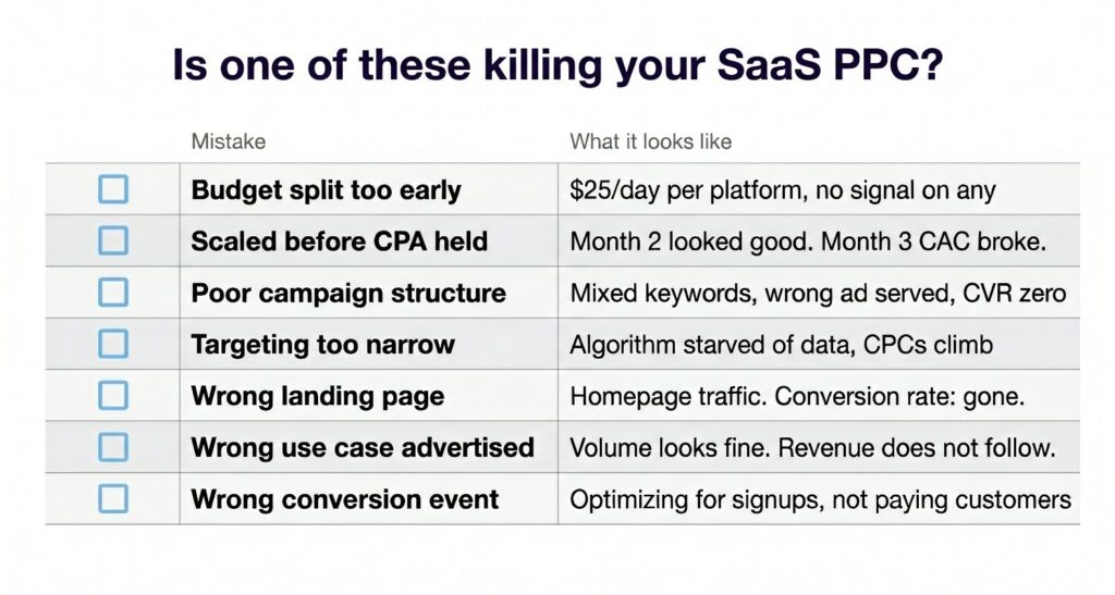 Is one of these killing your SaaS PPC 