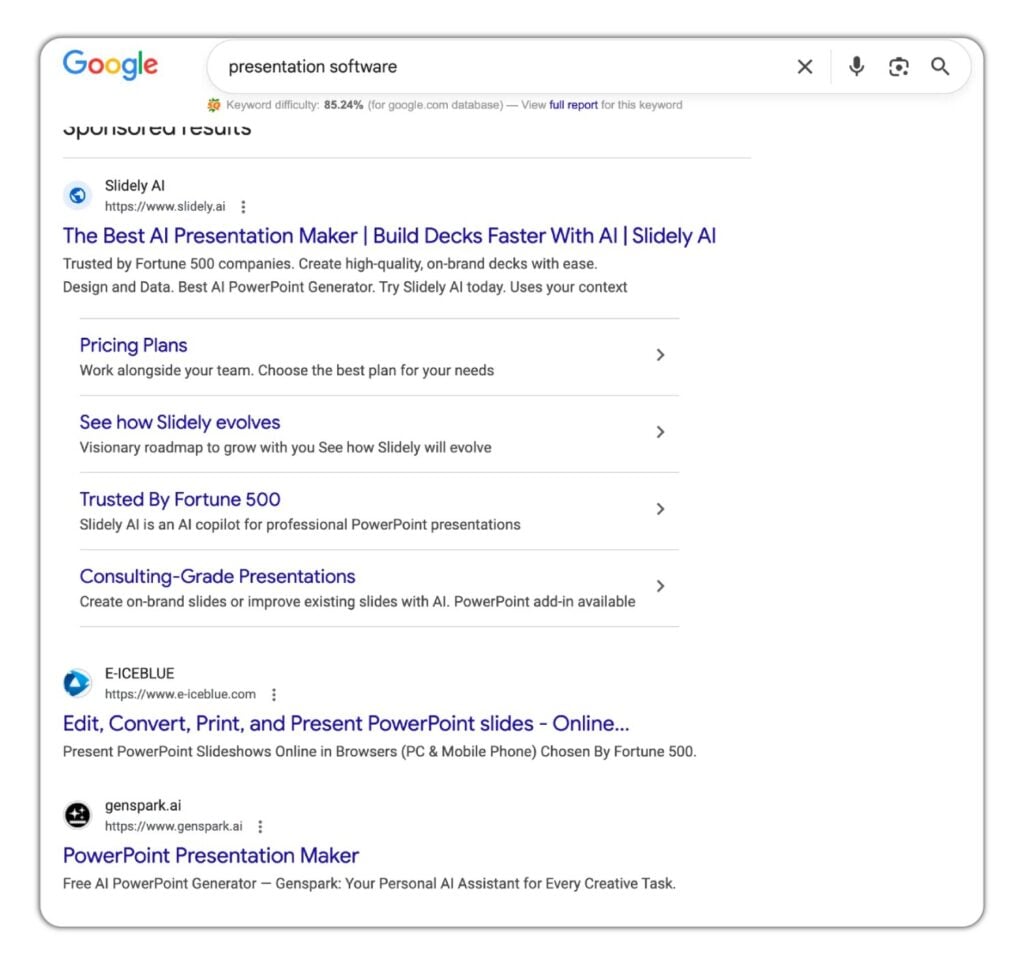 Presentation software